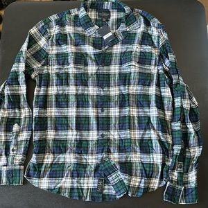 Lucky Brand XL Blue and Green Plaid Button Up Long Sleeve Shirt
